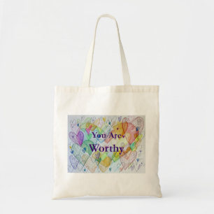 Vous êtes Worthy Hearts Art Sac fourre-tout