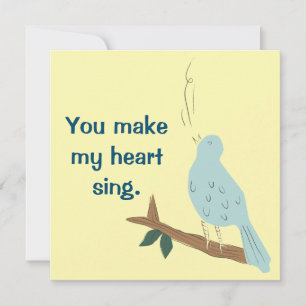 Vous Faites Mon Coeur Chante Oiseau Carte de Voeux