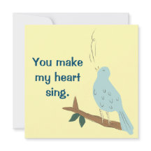 Vous Faites Mon Coeur Chante Oiseau Carte de Voeux
