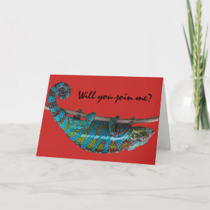 "Vous joindrez-vous à moi?" Carte de vœux lézard b