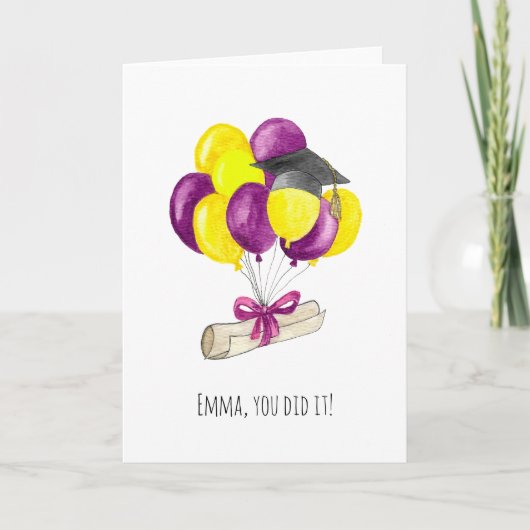 Vous l'avez fait, carte de diplôme avec personnali (Devant)