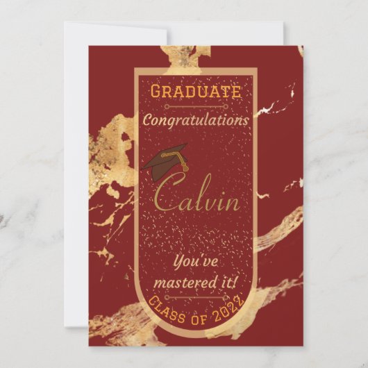 Vous l'avez maîtrisée carte de graduation en marbr (Devant)