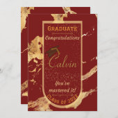 Vous l'avez maîtrisée carte de graduation en marbr (Devant / Derrière)