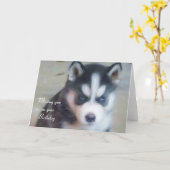 Vous manquer sur votre carte enrouée de chiot (Fleur jaune)