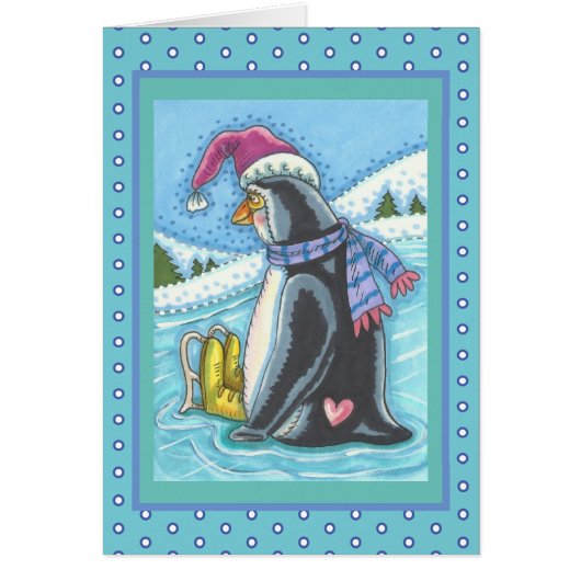 VOUS MANQUEZ LONELLEMENT PENGUIN HOLIDAY GREETING (Devant)