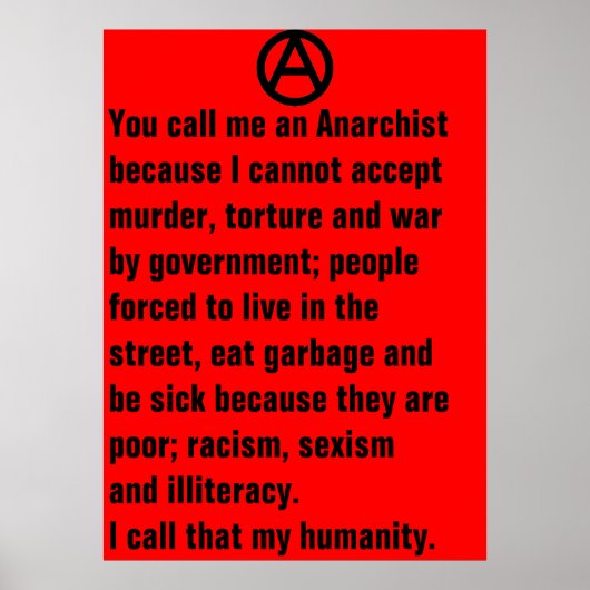 vous m'appelez une affiche anarchiste (Devant)