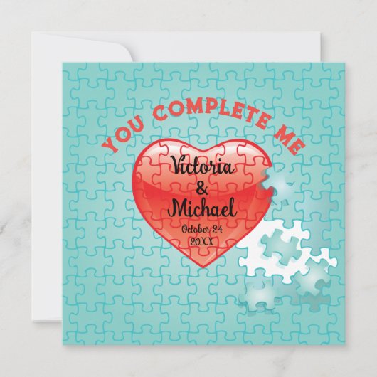 Vous me complétez jigsaw puzzle mariage invitation (Devant)