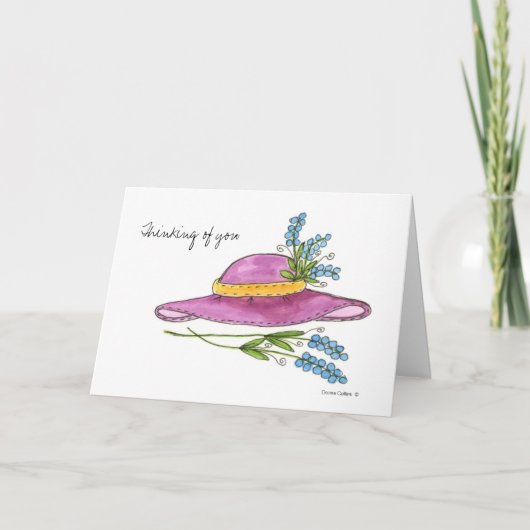 Vous me manquez Carte Chapeau Rose (Devant)