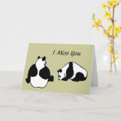 Vous me manquez - carte pandas (Fleur jaune)