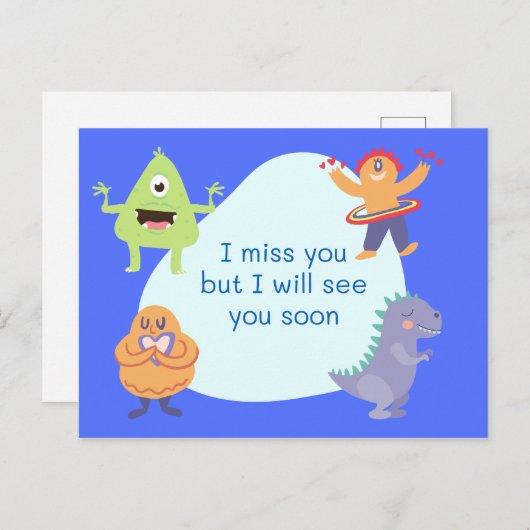 Vous me manquez carte postale (Devant / Derrière)