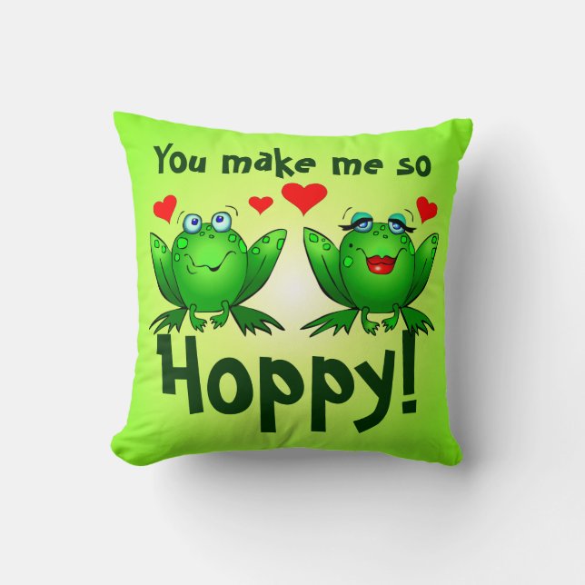Vous me rendez si joyeux Coussin Grenouilles Verte (Recto)