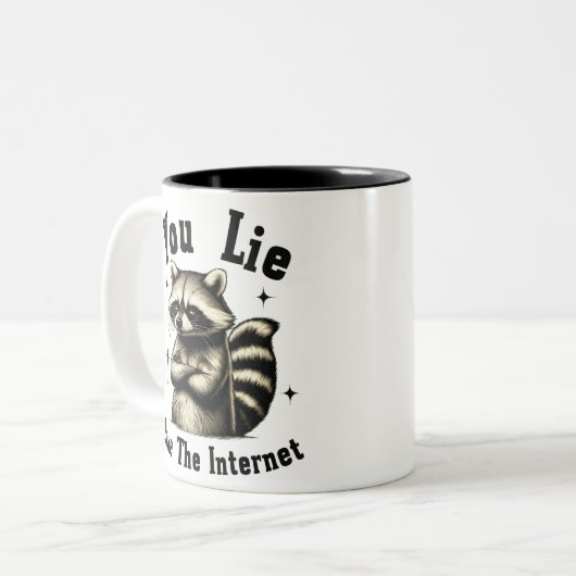 Vous mentez Comme Internet - Drôle Café Mug (Devant gauche)