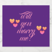 vous m'épouserez étiquettes de bouteille de vin mo (Étiquettes simples)