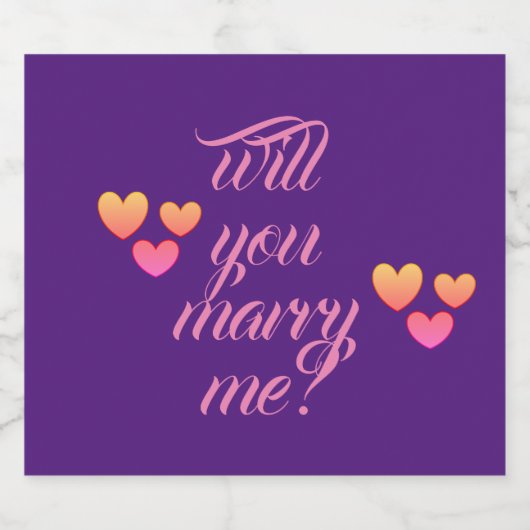 vous m'épouserez étiquettes de bouteille de vin mo (Étiquettes simples)