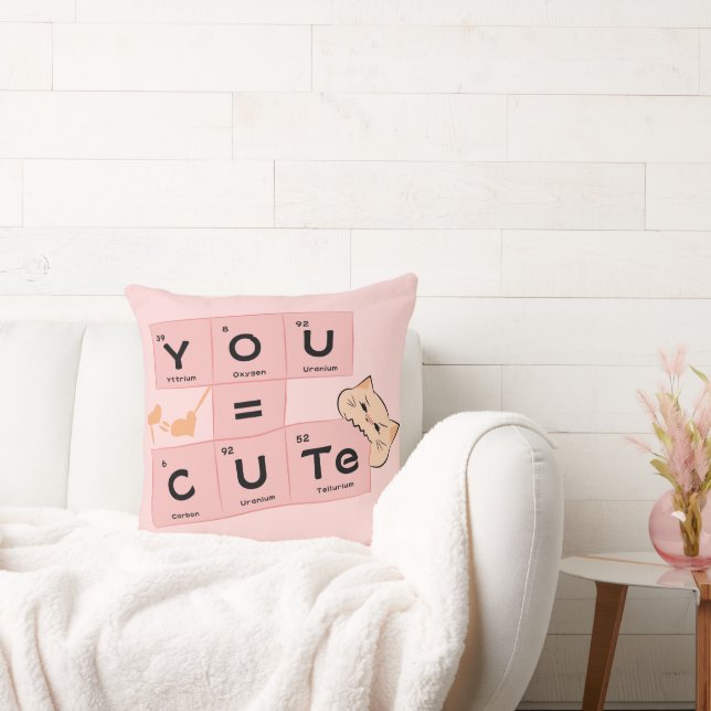 Vous = Mignon | Coussin de jet de chat mignon (Canapé)