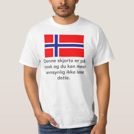 Vous ne pouvez pas lire ce T-shirt norvégien (Devant)
