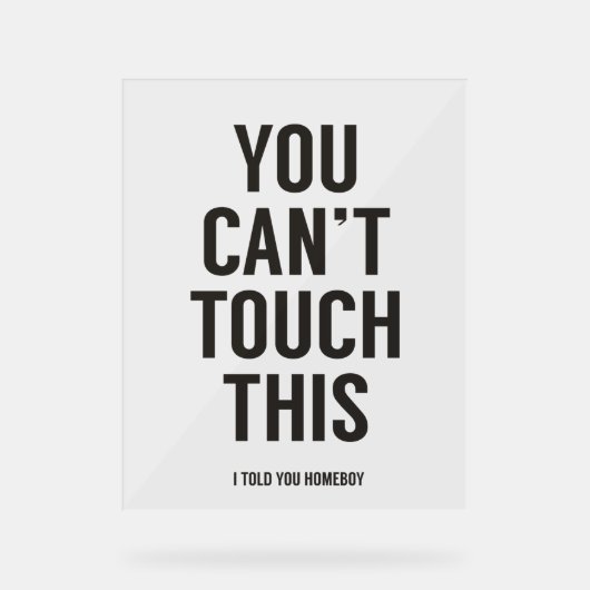 Vous ne pouvez pas toucher ceci (Recto)