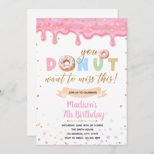 Vous ne voulez pas rater cette invitation d'annive (Devant / Derrière)