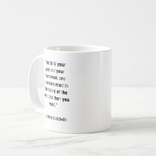"Vous n'êtes pas seul" James Baldwin Cite Mug (Devant gauche)