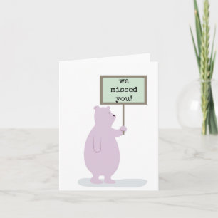 Vous Nous Manquez, Carte De Retour De Bienvenue