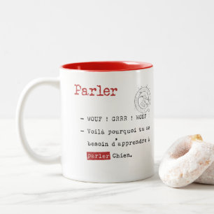 Vous parlez wouf? tweekleurige koffiemok