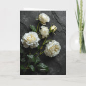 Vous penser - Carte de condoléances roses blanches (Dos)