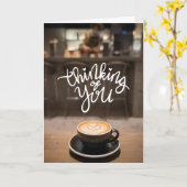 Vous penser par-dessus un café – Carte de latte ar (Fleur jaune)