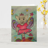 Vous pouvez le faire ! Carte de voeux de porc de (Fleur jaune)