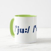 "Vous roche" dans la tasse de café de phonétique (Devant gauche)