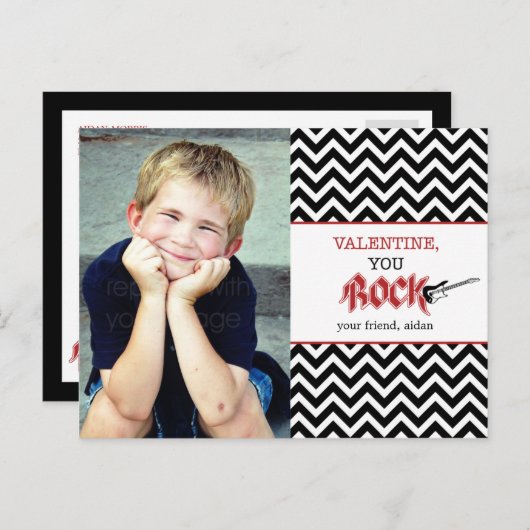 Vous, Rock ! Carte postale Saint-Valentin (Devant / Derrière)