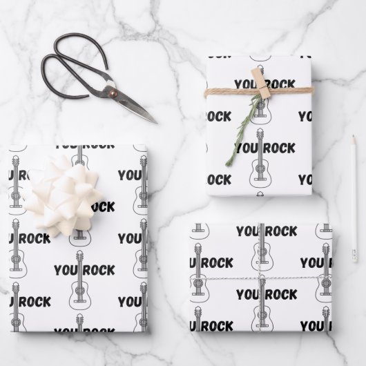 Vous Rock Guitare Envelopper des feuilles de papie (Recto)