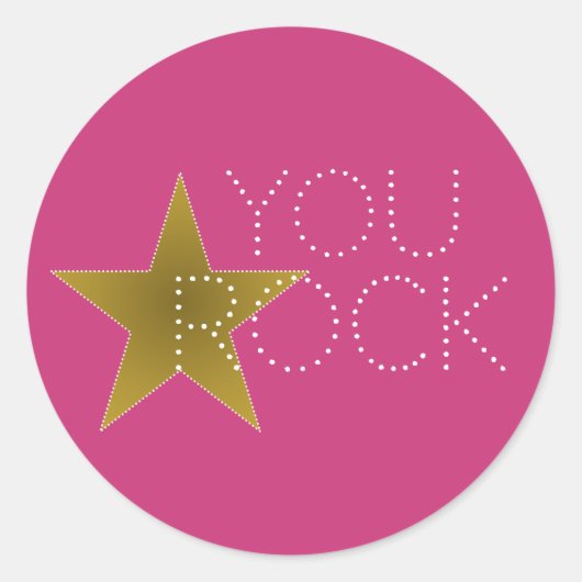Vous Rock Star Anniversaire Stickers Partie Or ros (Devant)