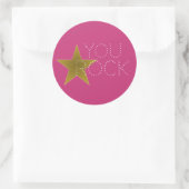 Vous Rock Star Anniversaire Stickers Partie Or ros (Sac)