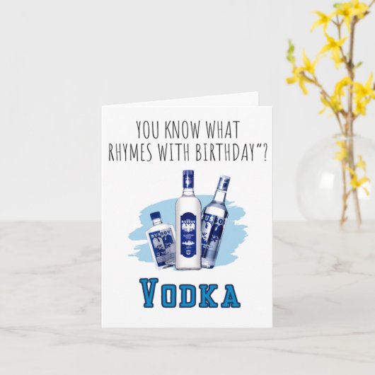 Vous Savez Ce Que Vodka Puns Carte Anniversaire (Fleur jaune)