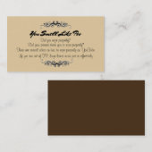 Vous sentez comme des cartes de visite de Poo (Devant / Derrière)