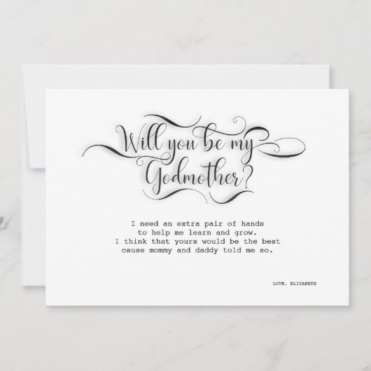 Vous serez ma marraine - carte de proposition (Devant)