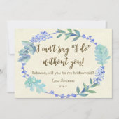 vous serez mon ivoire floral bleu de carte de (Devant)