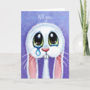 Vous serez mon Valentine - carte triste de lapin