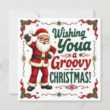 Vous souhaite une carte de Noël Groovy