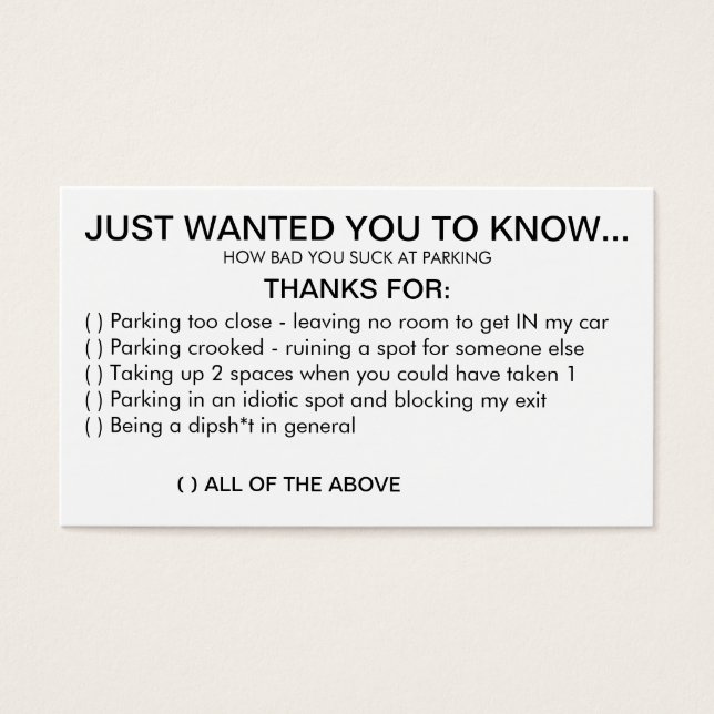 Vous sucez au Parking (Devant)