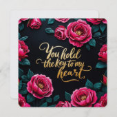 Vous tenez la clé de mes cartes de Saint-Valentin (Devant / Derrière)