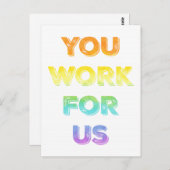 Vous travaillez pour la carte postale de la protes (Devant / Derrière)