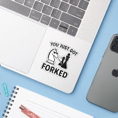 Vous venez de vous faire fourcher – Autocollant dr (Ordinateur portable avec iPhone)