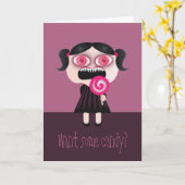 Vous voulez des bonbons ? Drôle carte d'anniversai (Fleur jaune)