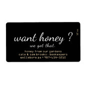 Vous voulez du miel ? Étiquette noir gouttes de mi (Devant)
