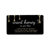 Vous voulez du miel ? Étiquette noir gouttes de mi (Devant)