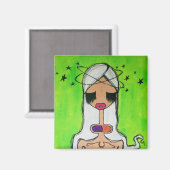 "Vous vous demandez maintenant" Magnet Carré (Recto/Verso)