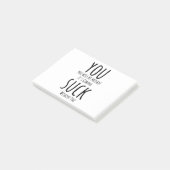 Vous vous enfuyez, laissant des notes post-it (Incliné)