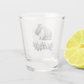 Vouw het konijn af. Monochrome zwart potlood Shot Glas (Achterkant)