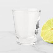 Vouw het konijn af. Monochrome zwart potlood Shot Glas (Links)